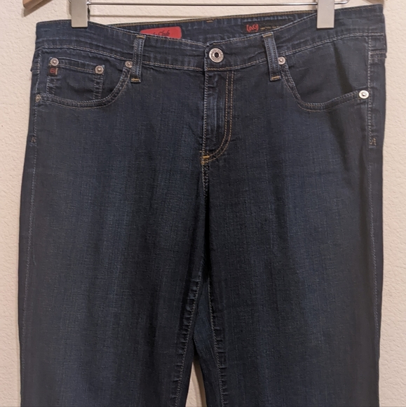 AG Adriano Goldschmied The Club Stretch Flare Jeans Womens 32R, dark wash EUC - Picture 2 of 6